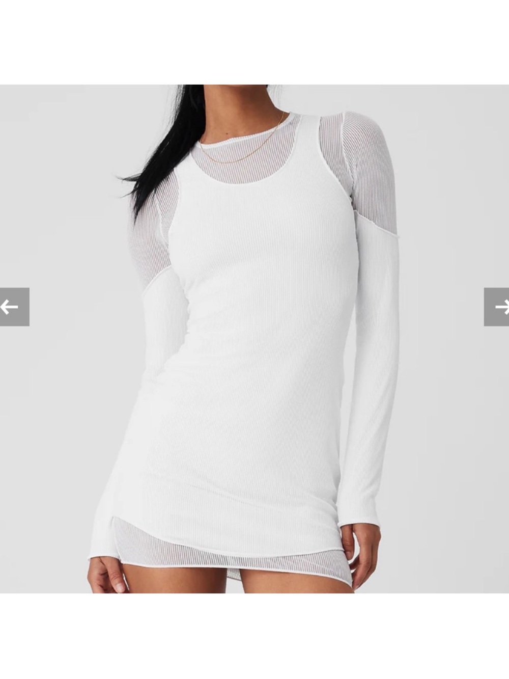 ALO Yoga White Layered Long Sleeve dress